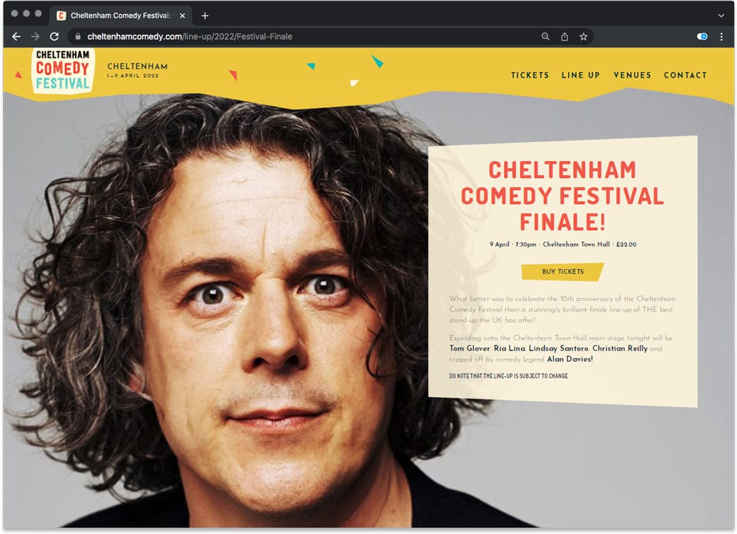 Cheltenham Comedy Festival – Backstage app.